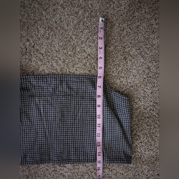 American Eagle NEW Black Plaid Square Neck Tank Crop Top Size Medium - Picture 8 of 9